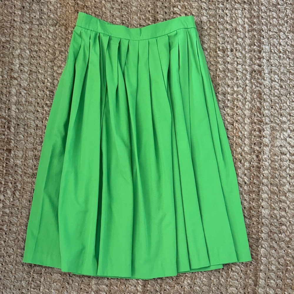 Vintage johardin Elegant bright Green Pleated Skirt size 10